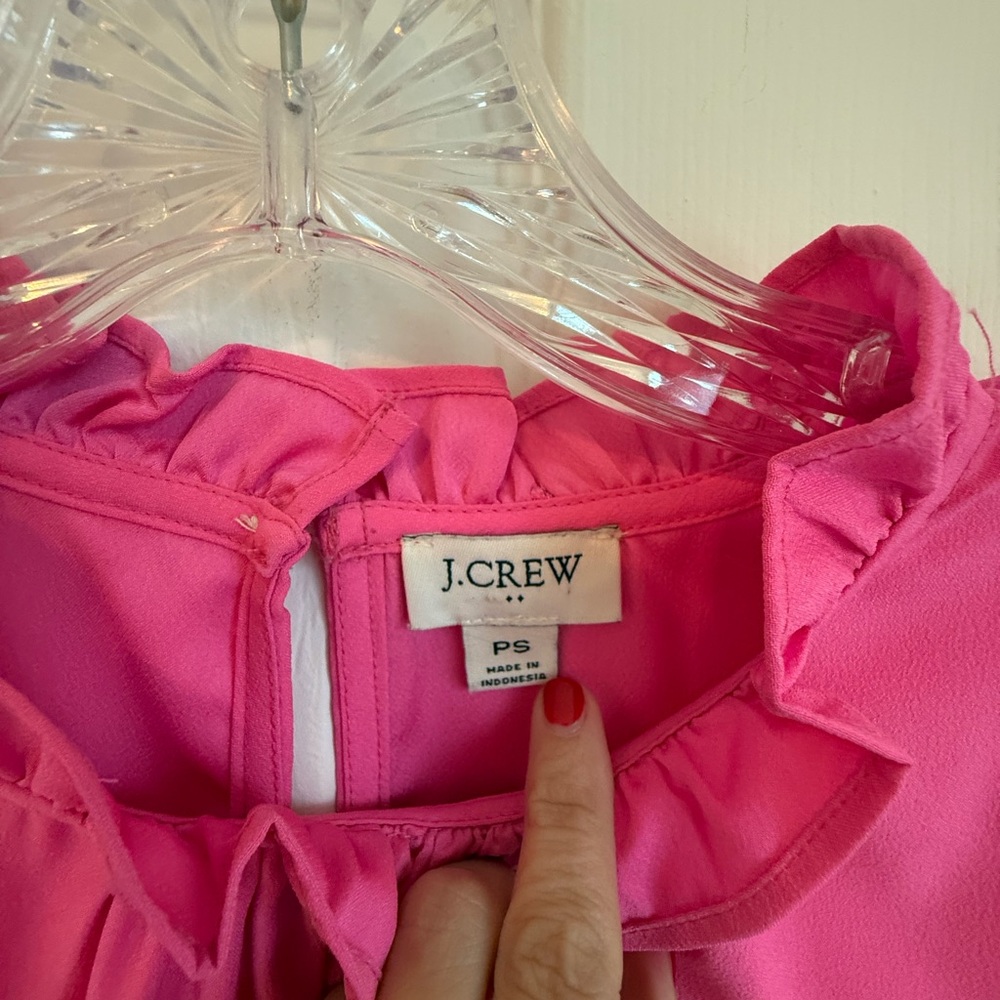 J. Crew Fuchsia Ruffle Blouse - Picture 2 of 3
